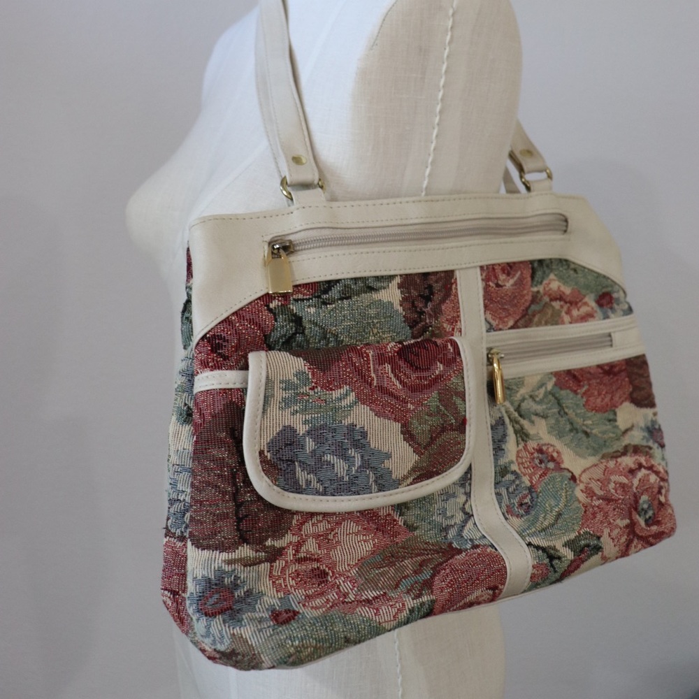 Vintage floral upholstery print bag